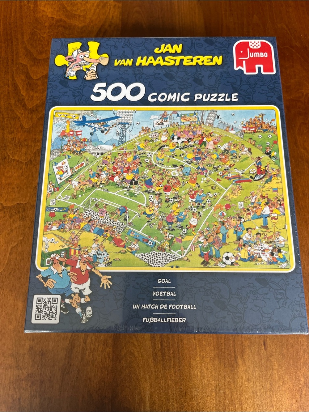 Jan van Haasteren 500-Piece Comic Puzzle - Football/Soccer “Goal!”- New in Box!